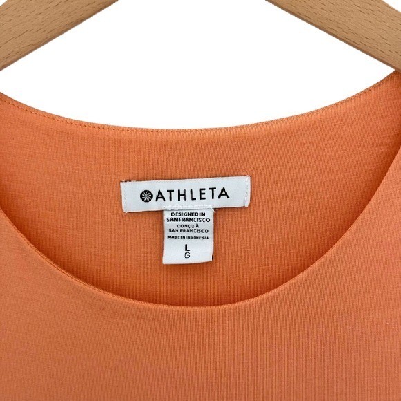 Athleta Santorini Thera Dress Cactus Peach Sleeveless Racerback Midi Size L - Picture 7 of 8